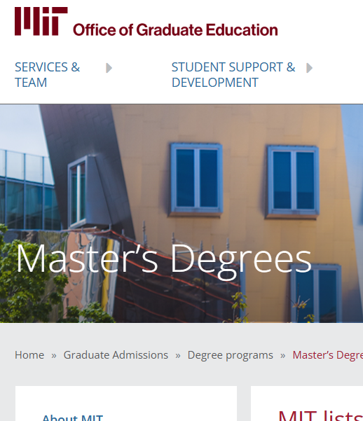 master degree